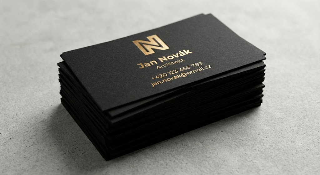 Vizitky ražené zlatě